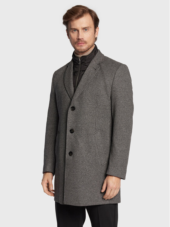 Bugatti Bugatti Демісезонний плащ 228528 24042 Сірий Regular Fit