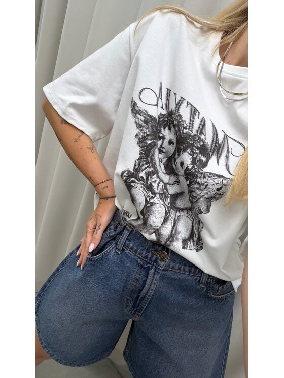 Magda Matyja Magda Matyja T-Shirt ANGELS WHITE T-SHIRT Biały Oversize