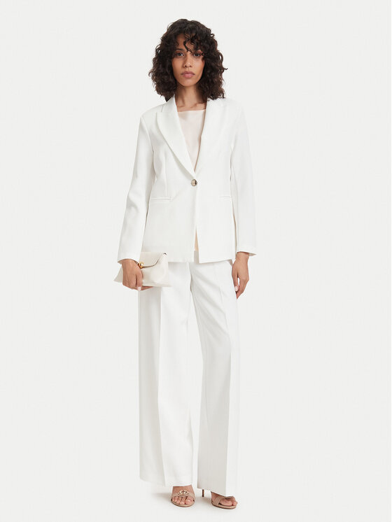 Maryley Maryley Pantaloni din material 26EB680/43VA Alb Regular Fit