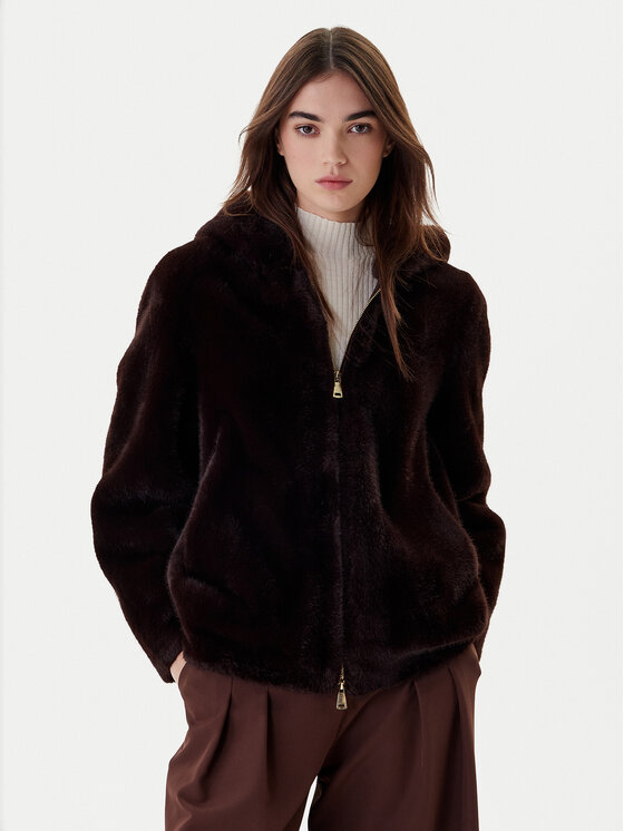 Dixie Dixie Кожено палто V330Y003A Кафяв Regular Fit