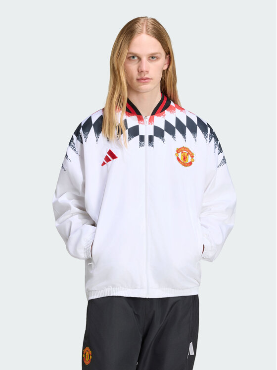 adidas adidas Kurtka wielofunkcyjna Manchester United Stadium Biały Regular Fit