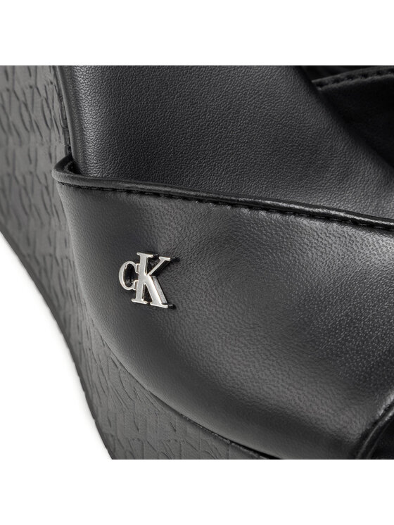 Calvin Klein Jeans Calvin Klein Jeans Sandalen Wedge Sandal Ankle Aop Pa-Pl YW0YW00033 Schwarz