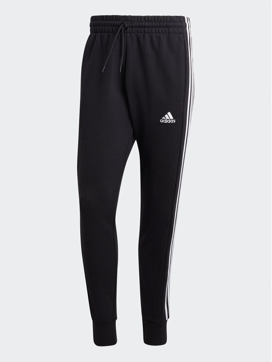 adidas Pantaloni da tuta Essentials French Terry Tapered Cuff 3 Stripes Joggers HA4337 Nero Regular Fit Modivo