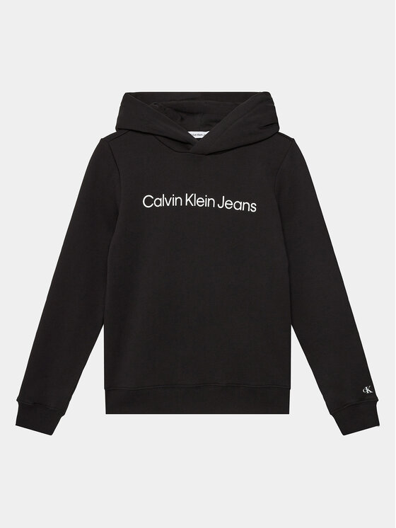 Calvin Klein Jeans Mikina Logo IU0IU00601 D Čierna Regular Fit