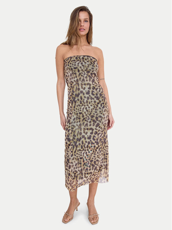 Noisy May Noisy May Letní šaty Lesley 27033993 Hnědá Slim Fit