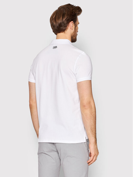 KARL LAGERFELD KARL LAGERFELD Polo KL22MPL01 Biały Regular Fit