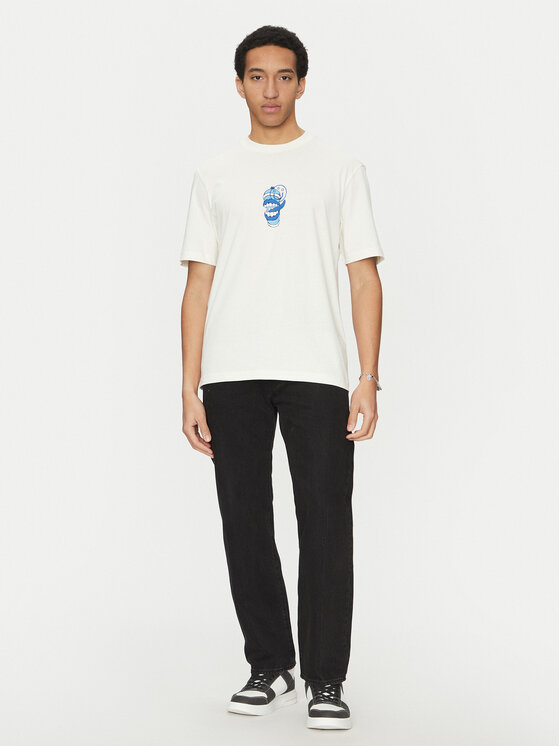HUGO HUGO T-särk Nutongo 50533391 Valge Regular Fit