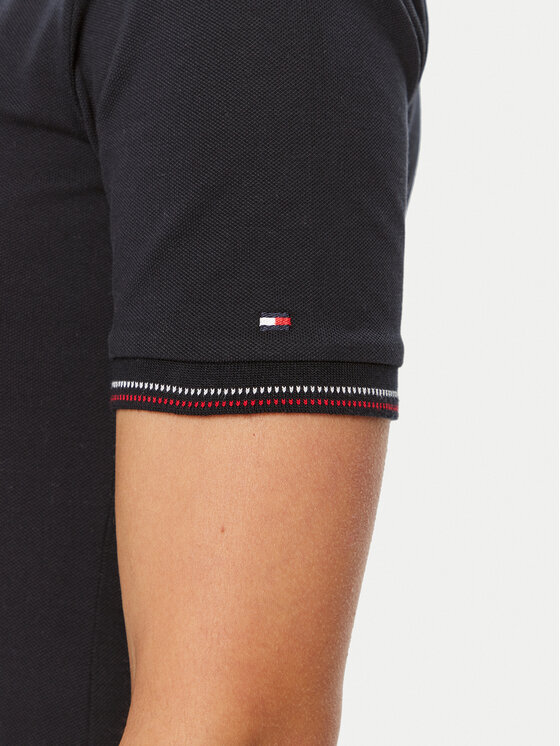 Tommy Hilfiger Tommy Hilfiger Vsakodnevna obleka Slim RWb Tipping Polo 1/2SLV DRS WW0WW42114 Mornarsko modra Slim Fit