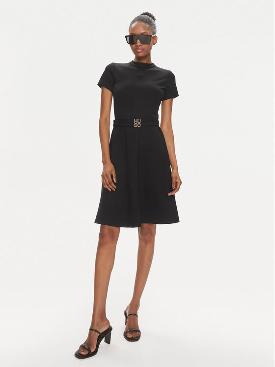 HUGO Hugo Kasdieninė suknelė Nerion 50515761 Juoda Slim Fit