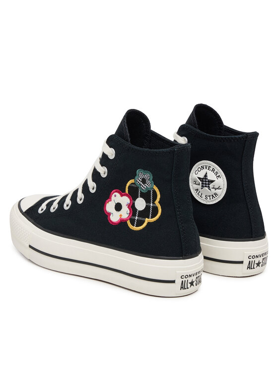 Converse Converse Plátenky Chuck Taylor All Star Lift Platform Floral Patchwork A15534C Čierna