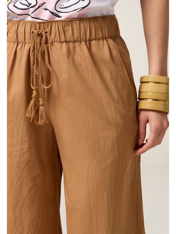 Oltre Oltre Pantaloni di tessuto P264J002329N022 Marrone Baggy Fit
