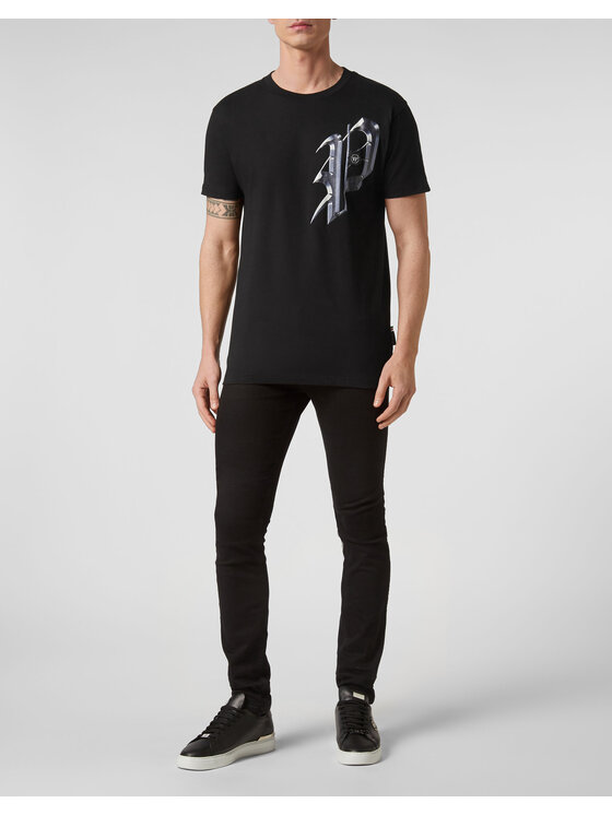 PHILIPP PLEIN PHILIPP PLEIN Tričko 901 Čierna Regular Fit