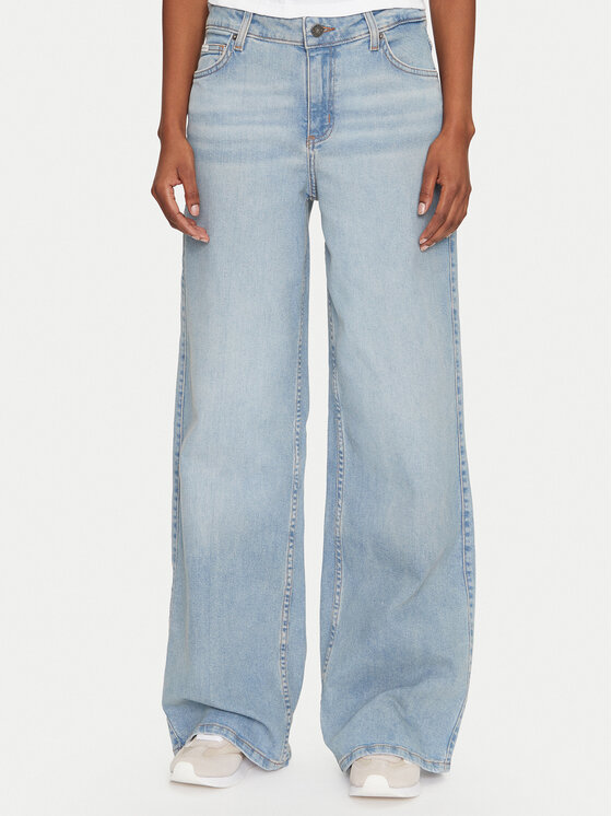 Guess Jeans Blugi W4BA0Y D5CCA Albastru Wide Leg