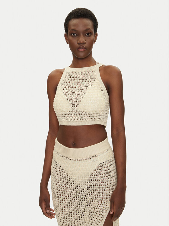 Guess Guess Τοπ E5GP02 Z3N30 Εκρού Regular Fit