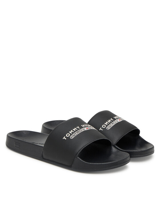 Tommy Hilfiger Tommy Hilfiger Papucs Raised Pool Slide FM0FM05761 Fekete