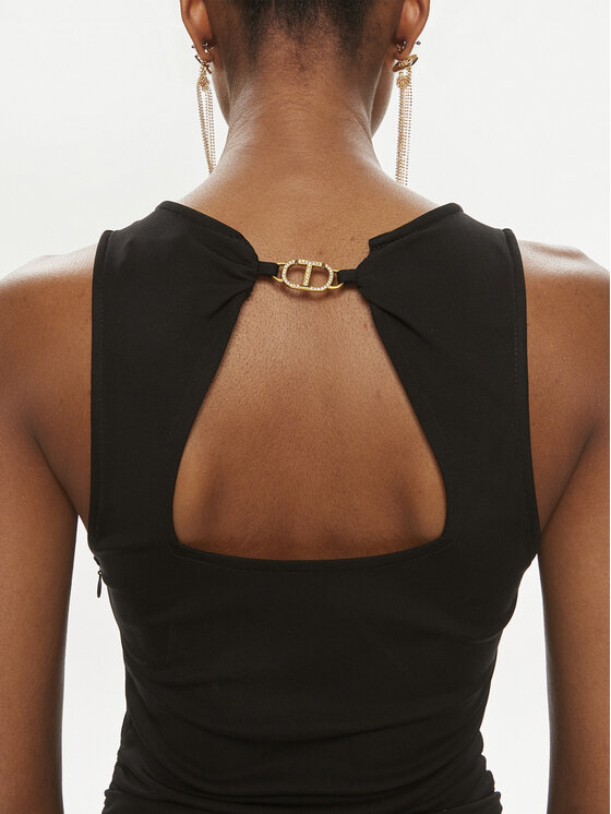 TWINSET TWINSET Koktel haljina 241TT2097 Crna Slim Fit