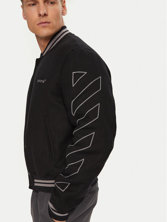 Off-White Off-White Μπόμπερ μπουφάν OMEA315S23FAB0011008 Μαύρο Regular Fit