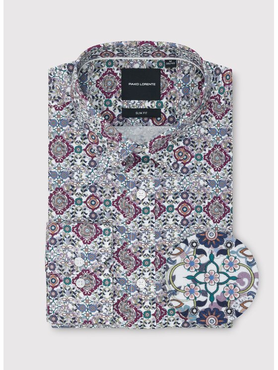 Pako Lorente Pako Lorente Koszula P26WF-1X-008 Bordowy Slim Fit