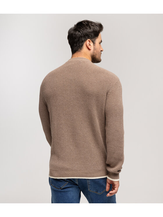 Lee Cooper Lee Cooper Sweter PERES 1801 Beżowy Regular Fit