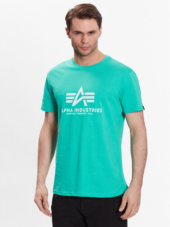 Alpha Industries Alpha Industries T-Shirt Basic 100501 Zielony Regular Fit