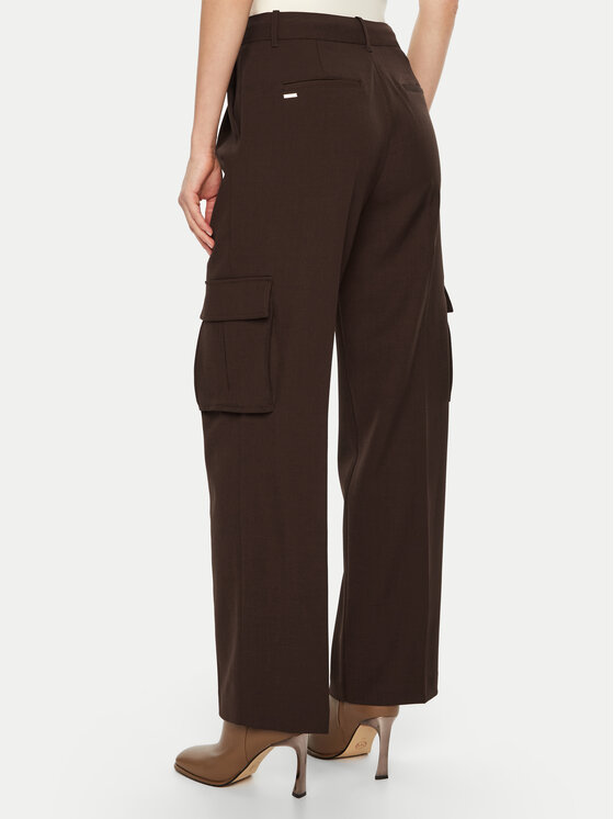 Guess Guess Pantaloni din material W5RB41 WGX02 Maro Regular Fit