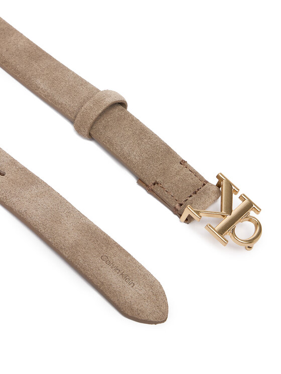 Calvin Klein Calvin Klein Pasek Damski Ck Buckle 25 Mm Fixed Belt Suede LV04F7079G Beżowy
