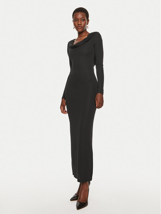 TWINSET Večerné šaty 242TF2150 Čierna Slim Fit