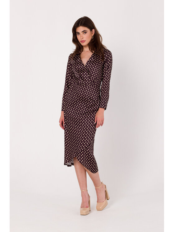 Makover Makover Každodenné šaty K176 Hnedá Modern Fit