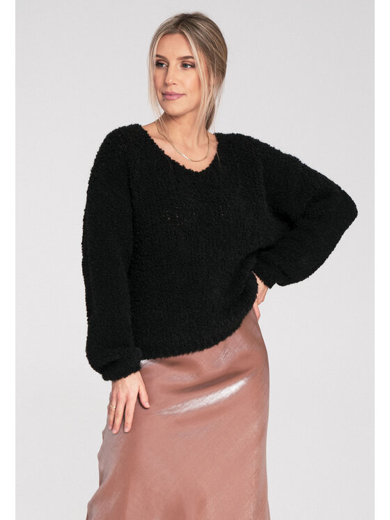 FIGL FIGL Sweter M1108 Czarny Classic Fit
