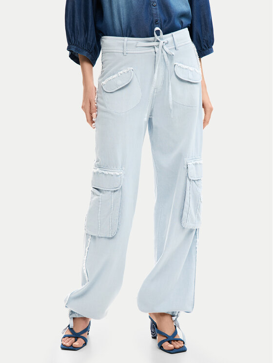 Desigual Spodnie materiałowe 26SWPW25 Niebieski Regular Fit