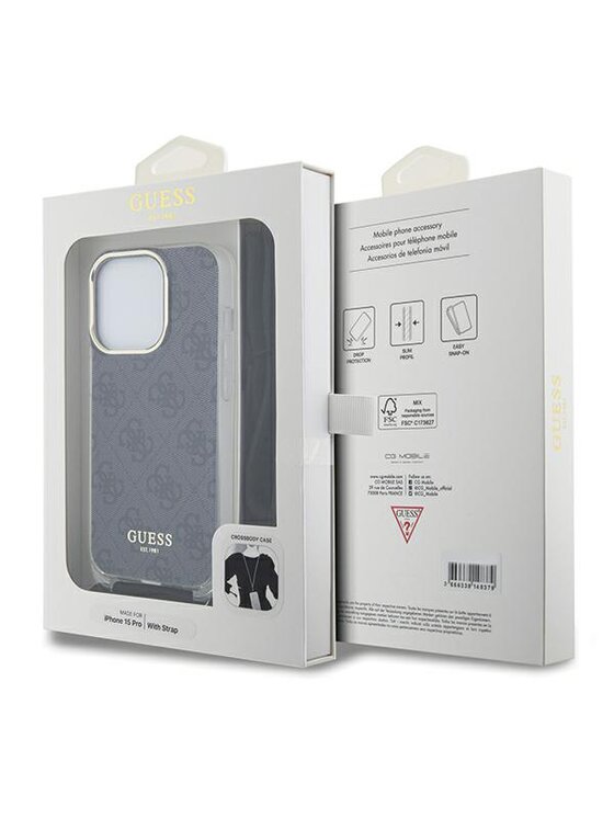 Guess Guess Etui na telefon iPhone 15 Pro Czarny