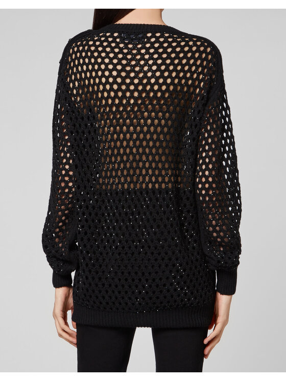 PHILIPP PLEIN PHILIPP PLEIN Sweter 5137 Czarny Regular Fit