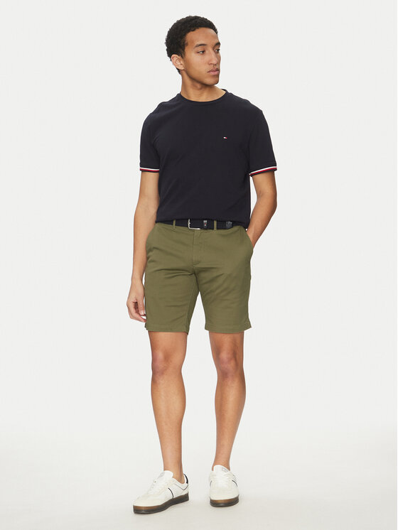 Tommy Hilfiger Tommy Hilfiger Šortky z materiálu Brooklyn MW0MW23563 Zelená Regular Fit