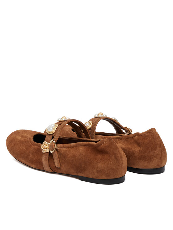 Stuart Weitzman Stuart Weitzman Baleriny Socharming Mary Jane SN125 Brązowy