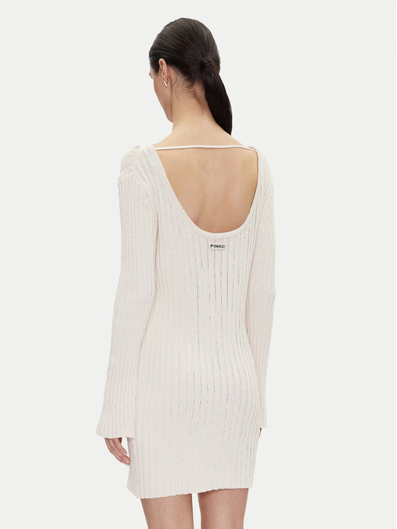 PINKO PINKO Úpletové šaty 105301 A2N7 Écru Regular Fit