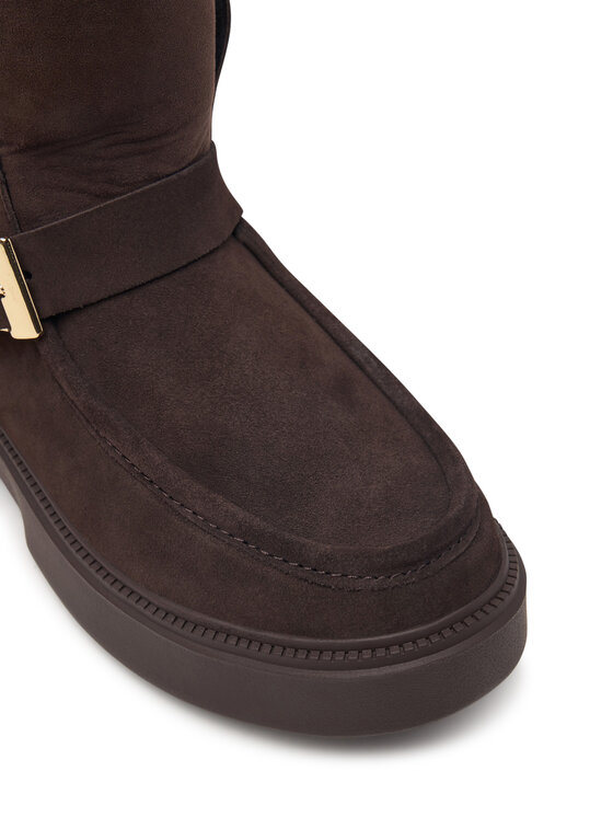 Tommy Hilfiger Tommy Hilfiger Stivali da neve Th Buckle Shearling Snow Boot FW0FW09687 Marrone scuro
