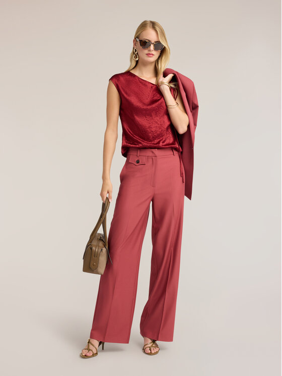 Motivi Motivi Top D096Q000615N036 Bordeaux Cropp Fit