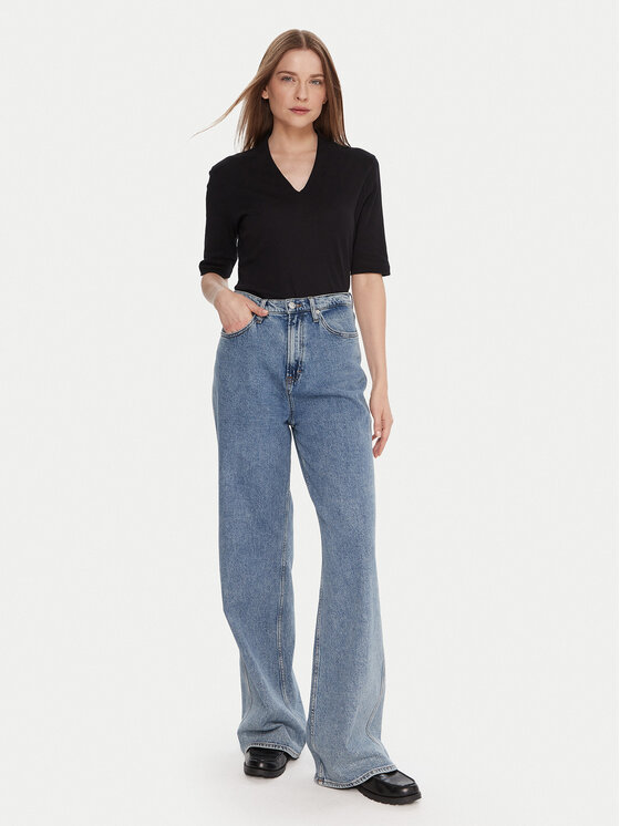United Colors Of Benetton United Colors Of Benetton Bluză 3GA2D400U Negru Slim Fit