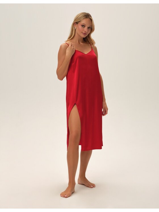 Esotiq Esotiq Koszula nocna 42089 Czerwony Regular Fit