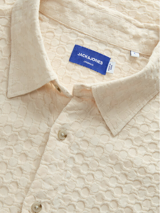 Jack&Jones Jack&Jones Marškiniai Dobby 12277184 Smėlio Relaxed Fit