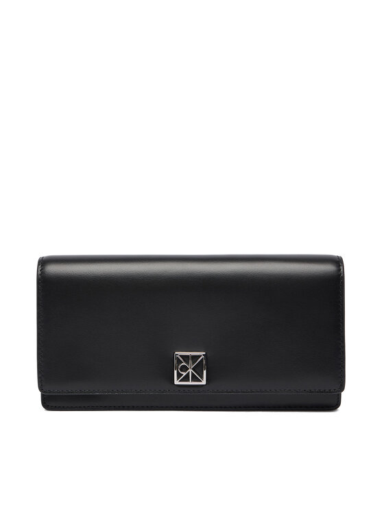 Calvin Klein Calvin Klein Didelė Moteriška Piniginė Emblem Hw Long Bifold LV04F1098G Juoda