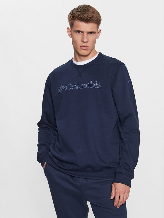 Columbia Džemperis ar kapuci M Logo Fleece Crew Zils Regular Fit