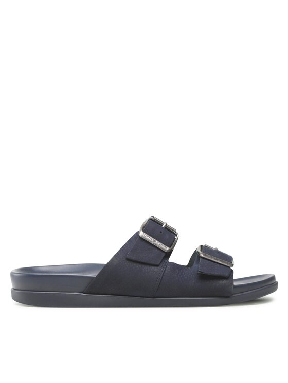 Tommy Hilfiger Natikače Hilfiger Nubuck Buckles Sandal FM0FM04459 Tamnoplava