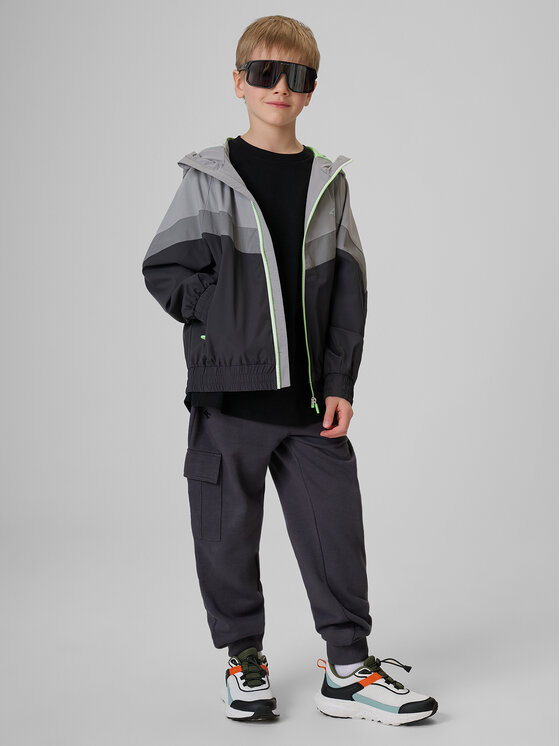 4F 4F Kurtka przejściowa URBAN ATHLETICS Szary ciemny Loose Fit