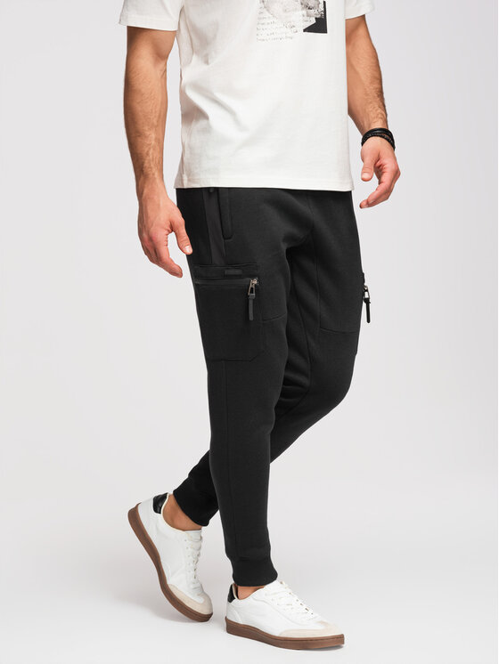 Ombre Ombre Joggery OM-PASK-0222 Czarny Jogger Fit