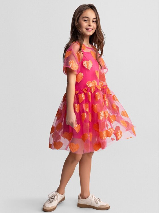 minoti minoti Sukienka elegancka 30DRESS173 Różowy Regular Fit