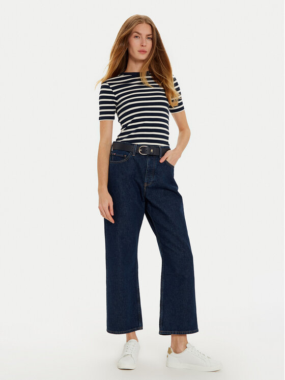 Tommy Hilfiger Tommy Hilfiger Majica WW0WW43918 Tamnoplava Slim Fit