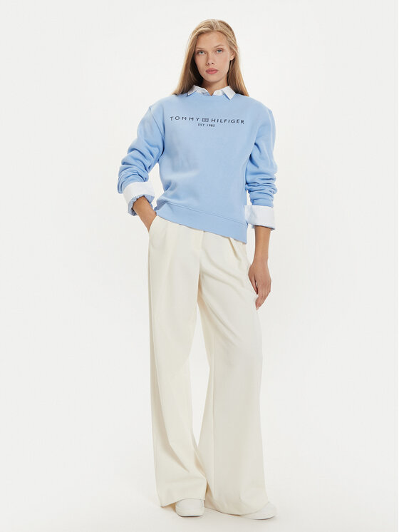 Tommy Hilfiger Tommy Hilfiger Sweatshirt Logo WW0WW39791 Himmelblau Regular Fit