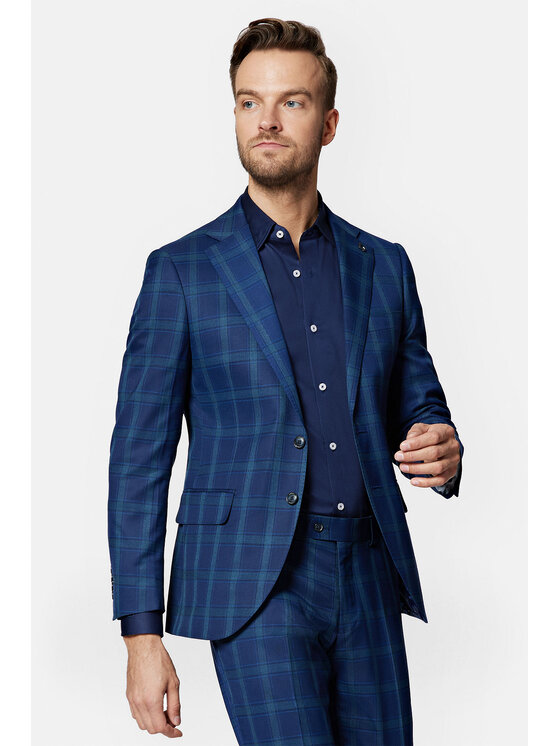 Lancerto Lancerto Garnitur Orlando GA073123000005 Granatowy Slim Fit
