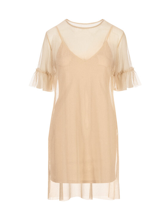 Miss Lou Miss Lou Abito da cocktail ZO-DONE3-BE Beige Relaxed Fit